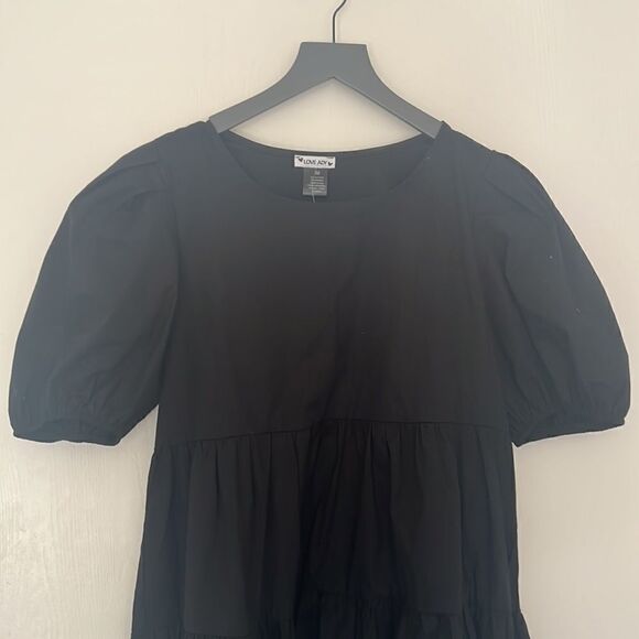 NWT LOVE ADY cotton black dress M - Picture 4 of 8